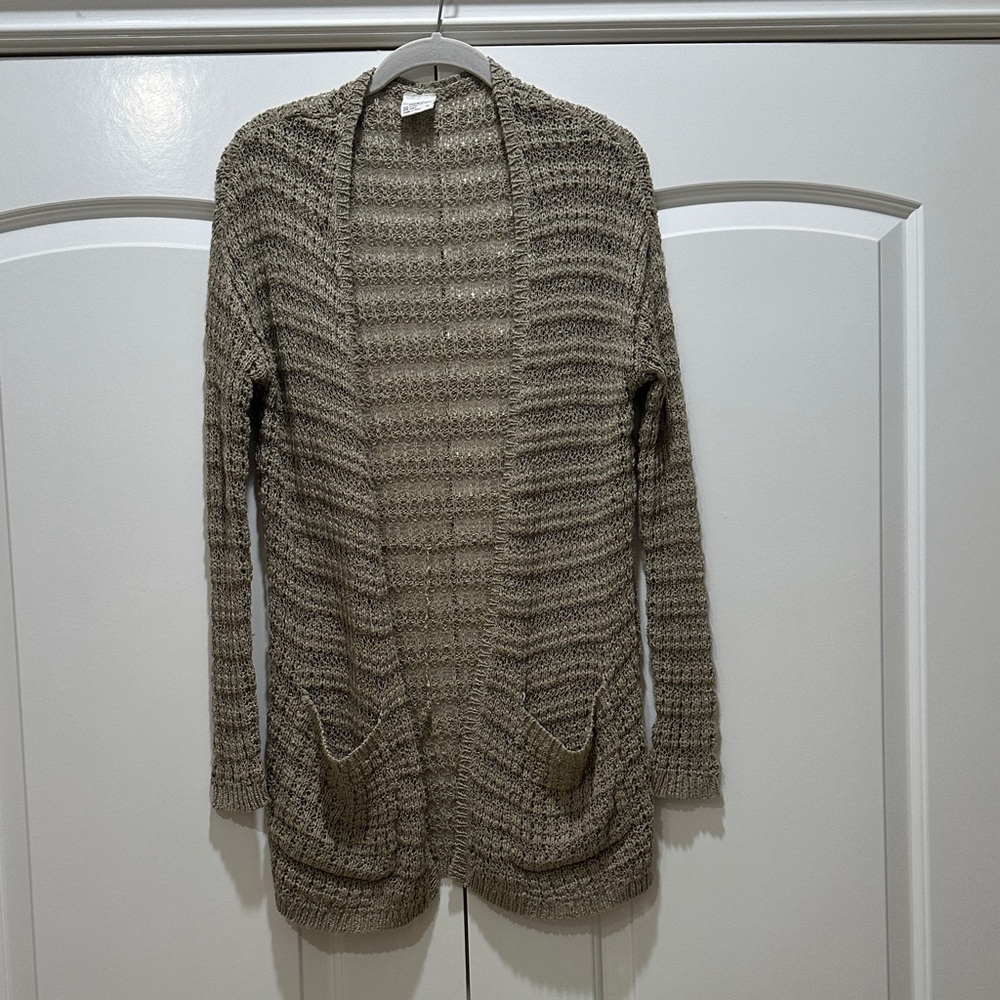 Full Tilt Striped Knit Cardigan - Brown